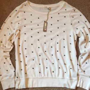 NWT Dylan ivory studded sweatshirt